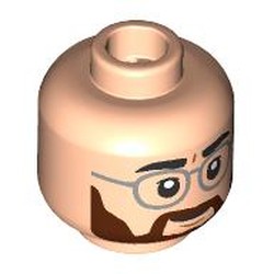 LEGO part 28621pr9686 Minifig Head with print in Light Nougat