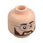 Minifig Head Henry Loomis, Black Eyebrows, Reddish Brown Beard, Silver Glasses, Neutral/Angry