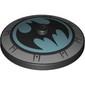 Dish 4 x 4 Inverted [Radar] with Silver Hub Cap, Batman Symbol on Medium Azure Background print