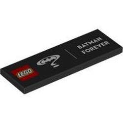LEGO part 69729pr0054 Tile 2 x 6 with 'LEGO', 'BATMAN FOREVER