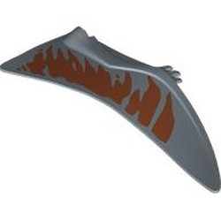 LEGO part 77586pr0002 Animal Body Part, Dinosaur, Quetzalcoatlus Wing, Right with Dark Orange Shapes print in Sand Blue