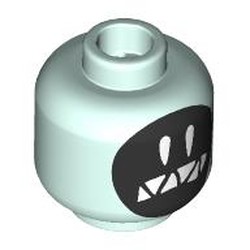 LEGO part 28621pr9673 Minifig Head with print in Aqua/ Light Aqua