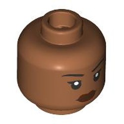 LEGO part 28621pr9672 Minifig Head with print in Sienna Brown