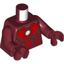 LEGO part 973c10h10pr0006 Torso, Dark Red Arms and Hands with print in Dark Red