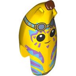 LEGO part 5277pr0003 Costume Banana Half with Face, Medium Blue/Lavender Paint, Goggles print in Bright Yellow/ Yellow