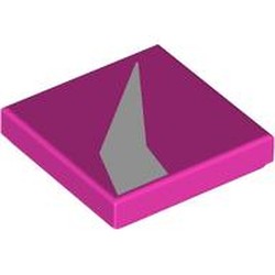 LEGO part 3068bpr9309 Tile 2 x 2 with White Streak print in Bright Purple/ Dark Pink