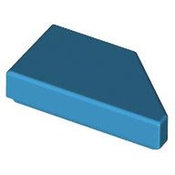 LEGO part 5091 Tile 1 x 2 with Stud Notch Left in Dark Azure