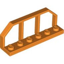 LEGO part 6583 Plate Special 1 x 6 with Train Wagon End Fence in Bright Orange/ Orange