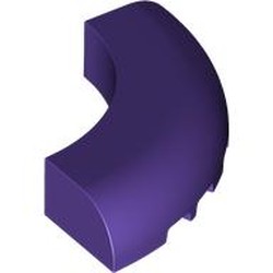 LEGO part 24599 Brick Round Corner 5 x 5 x 1 Curved, Bottom Cut Outs, No Studs, 7 Bottom Tubes in Medium Lilac/ Dark Purple