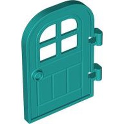 LEGO part 5257 Door Right 4 x 6 with Curved Top, Bars in Bright Bluish Green/ Dark Turquoise