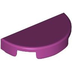 LEGO part 1748 Tile Round 1 x 2 Half Circle in Bright Reddish Violet/ Magenta