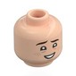 Minifig Head Clark "Mouth" Devereaux, Dark Brown Eyebrows, Raised Eyebrow, Freckles, Lopsided Smile / Tongue Sticking Out