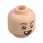 Minifig Head Lotney "Sloth" Fratelli, Dark Tan Eyebrows, Lopsided Eyes, Nougat Eyeshadow, Open Mouth, Broken Teeth