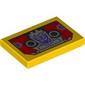Tile 2 x 3 with Red Robot Head, Dark Purple Soundwave Face print