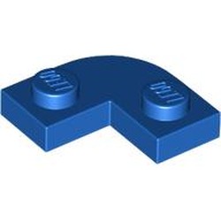 LEGO part 79491 Plate Round Corner 2 x 2 with 1 x 1 Cutout in Bright Blue/ Blue
