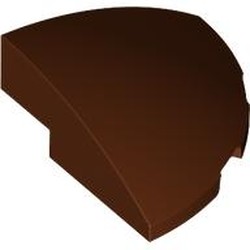 LEGO part 76797 Brick Round Corner, Curved 3 x 3 x 1 Quarter Circle in Reddish Brown
