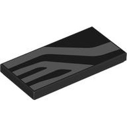 LEGO part 87079pr9869 Tile 2 x 4 with Silver Zig-Zagging Stripes print in Black