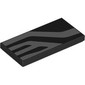 Tile 2 x 4 with Silver Zig-Zagging Stripes print