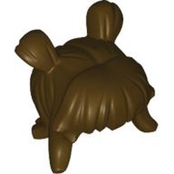 LEGO part 66915 Hair Long with 2 Buns [PLAIN] in Dark Brown