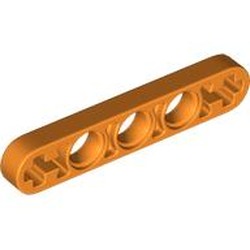 LEGO part 11478 Technic Beam 1 x 5 Thin with Axle Holes on Ends in Bright Orange/ Orange