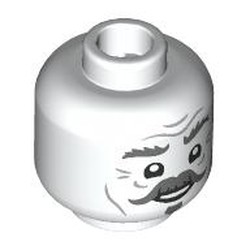 LEGO part 28621pr9650 Minifig Head with print in White