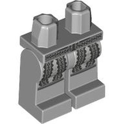 LEGO part 970c14pr0005 Hips and Light Bluish Gray Legs with print in Medium Stone Grey/ Light Bluish Gray