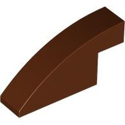 LEGO part 3573 Slope Curved 1 x 4 x 1 2/3 No Studs in Reddish Brown