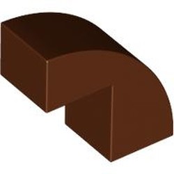 LEGO part 5907 Brick Curved 1 x 2 x 1 2/3 with 1 Cutout in Reddish Brown
