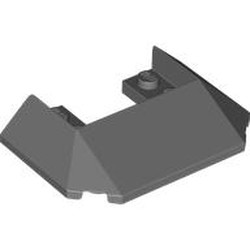 LEGO part 13269 Wedge Sloped 45° 6 x 4 Double / 33° [Train Roof] in Dark Stone Grey / Dark Bluish Gray