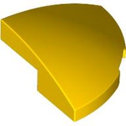 LEGO part 5852 Brick Round Corner, Curved 2 x 2 x 2/3 Quarter Circle in Bright Yellow/ Yellow