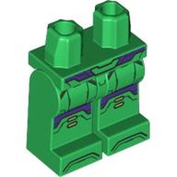 LEGO part 970c31pr0001 Hips and Green Legs with print in Dark Green/ Green