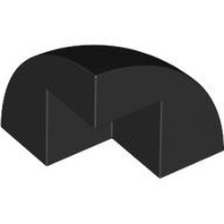 LEGO part 5906 Brick Round Corner, Curved 2 x 2 x 1 2/3 Quarter Dome with 1 Cutout in Black
