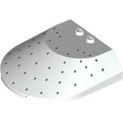 LEGO part 3383pr0001 Windscreen 6 x 6 x 1 1/3 with Dark Bluish Grey Radiating Spots print in White