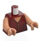 Torso, Dark Red Vest, Gold Buttons print, Nougat Arms and Hands