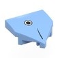 Slope Curved 2 x 2 with Stud Notches with Black stripe, Circle / Fish Head print