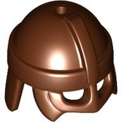 LEGO part 67037 Helmet, Viking [PLAIN] in Reddish Brown