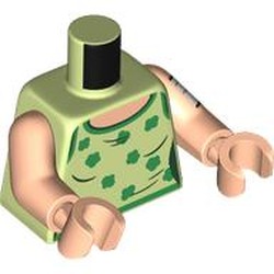 LEGO part 973c02h02pr0010 Torso, Light Nougat Arms and Hands with print in Spring Yellowish Green/ Yellowish Green