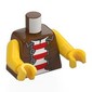 Torso, Jacket, Red/White Striped Shirt print, Yellow Arms and Hands
