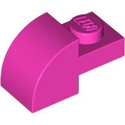LEGO part 5841 Brick Curved 1 x 2 x 1 with Curved Top in Bright Purple/ Dark Pink