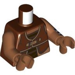 LEGO part 973c69h69pr0002 Torso, Medium Brown Arms and Hands with print in Reddish Brown