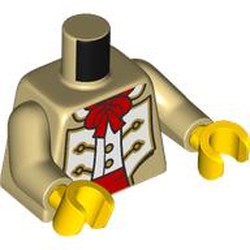 LEGO part 973c26h01pr0013 Torso, Tan Arms, Yellow Hands with print in Brick Yellow/ Tan