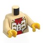 Torso, Coat, White Panels, Red Bow Tie, Sash, Gold Trim print, Tan Arms, Yellow Hands