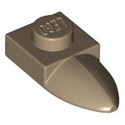 LEGO part 49668 Plate Special 1 x 1 with Tooth in Sand Yellow/ Dark Tan