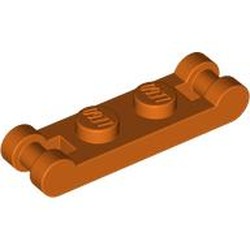 LEGO part 18649 Plate Special 1 x 2 with Handles on Ends in Reddish Orange