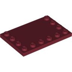 LEGO part 6180 Plate Special 4 x 6 with Studs on 3 Edges in Dark Red