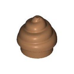 LEGO part 53119 Plate Round 1 x 1 Swirled Top / Poo in Medium Nougat