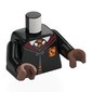 Torso, Robe with Clasp, Dark Red Collar, White Shirt, Red/Yellow Tie, Gryffindor Crest print, Black Arms, Medium Brown Hands