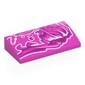 Slope Brick Curved 2 x 4 x 2/3 No Studs, with Dark Purple/White Graffiti Girl print