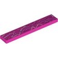 Tile 1 x 6 with White/Dark Purple Graffiti print