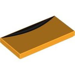 LEGO part 87079pr9852 Tile 2 x 4 with Black Air Vent print in Flame Yellowish Orange/ Bright Light Orange